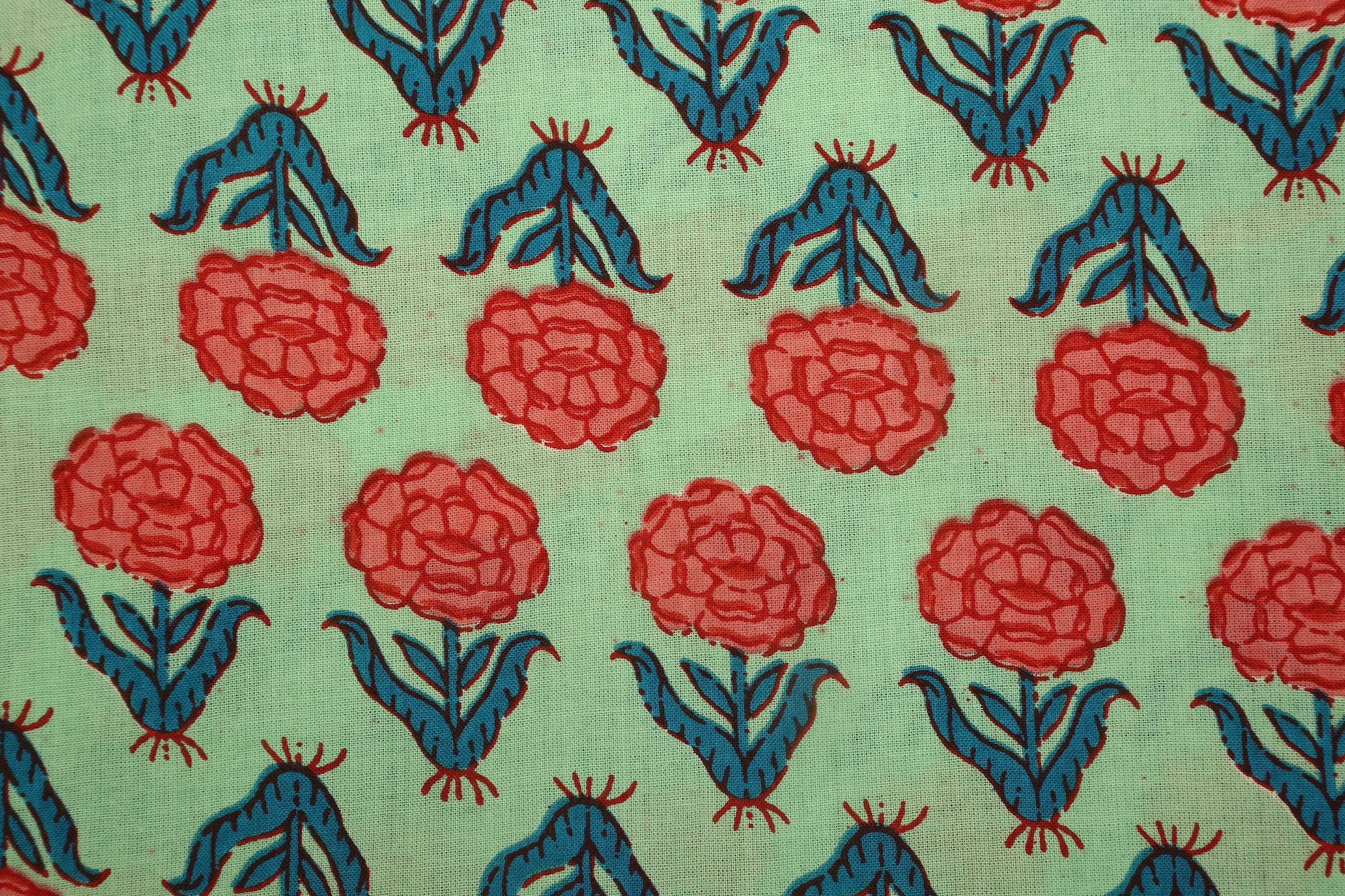 Cotton Fabric by yard Screen Print Fabric India Fabric Etsy