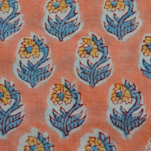 Tissu indien 100% coton imprimé en bloc, imprimé en bloc à la main fait à la main, tissu par mètre, petit motif imprimé, vêtements pour femmes et artisanat