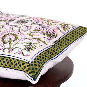 Beautiful block print cushion cover, Block Printed Cushion Cover- Indian Cushion Cover- pillow cover 16x16&quot;, Decorative cushion cover