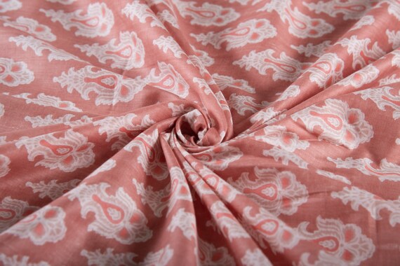 Beautiful Rose Gold Soft Fabric Cotton Print India Fabric Etsy