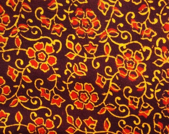 Ajrakh Cotton Fabric: Hand Block Printed Indian Fabric by the Yard