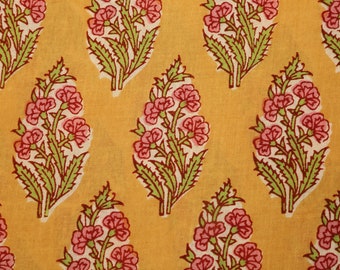 Vestido de algodón con estampado mogol Tela cortada a medida, Tela de serigrafía, Tela de la India, Tela de algodón impresa, Tela cortada a medida, Tela de la India