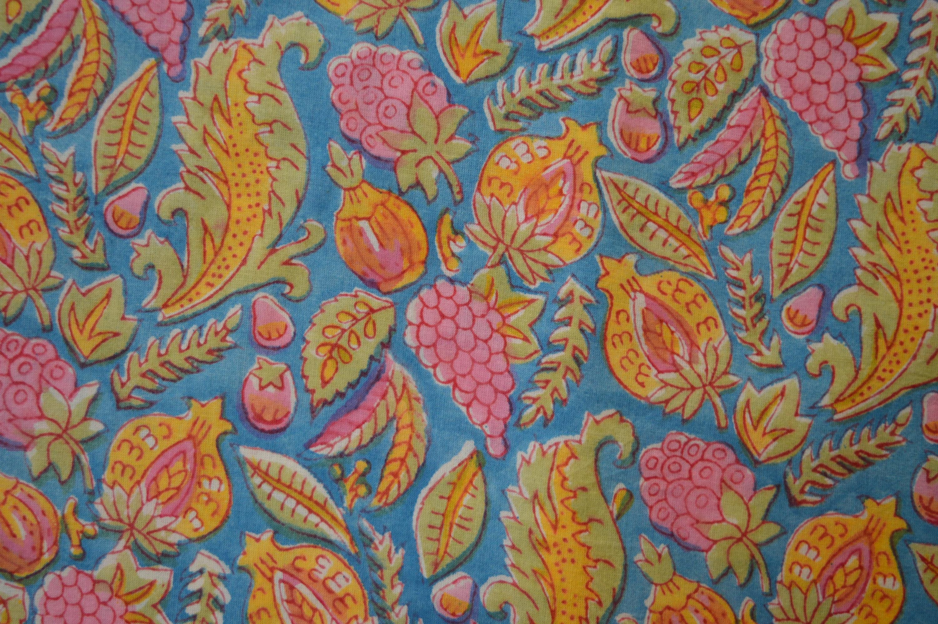Beautiful Hand Block Print Fabric, Indian Textiles, 100% Pure Cotton Fabric by yard, Summer Women's dress Fabric, Soft Breathable Material