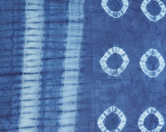 Indigo Shibori Cotton Fabric: Hand-Dyed Indian Fabric By The Yard