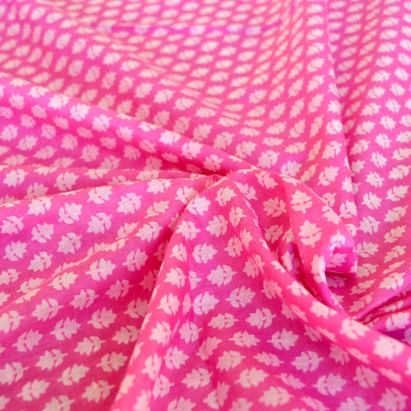 Cotton Fabric, India  Fabric, Printed Cotton, Pink Soft Cotton Fabric, Swimwear, Sarong, Dress, Beachwear Fabric, Fabric by YardIndia dress