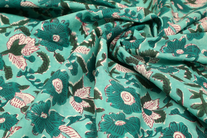 Fabric by Yard Hand Block Print Fabric of India Block Etsy