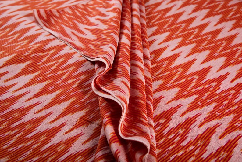 Red /& Orange Ikat Fabric Indian Fabric Sold by Yard IKAT Fashion Cotton Fabric Upholstery Fabric Ikat Fabric Hand loom Fabric