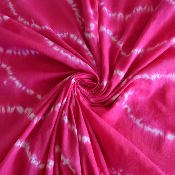 Shibori Fabric, India Fabric, Hand Dyed- Fabric By The Yard, Orange Fabric, India dress, cotton fabric