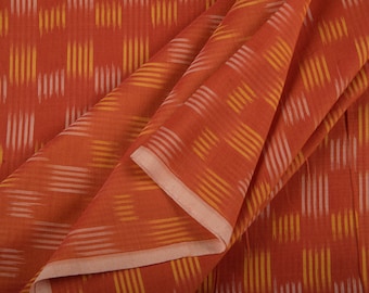 Orangegult Ikat-tyg: Handvävt mjukt indiskt tyg
