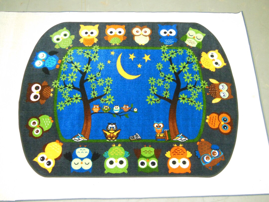 Storytime Owl's Children's Educational Rug 6'6