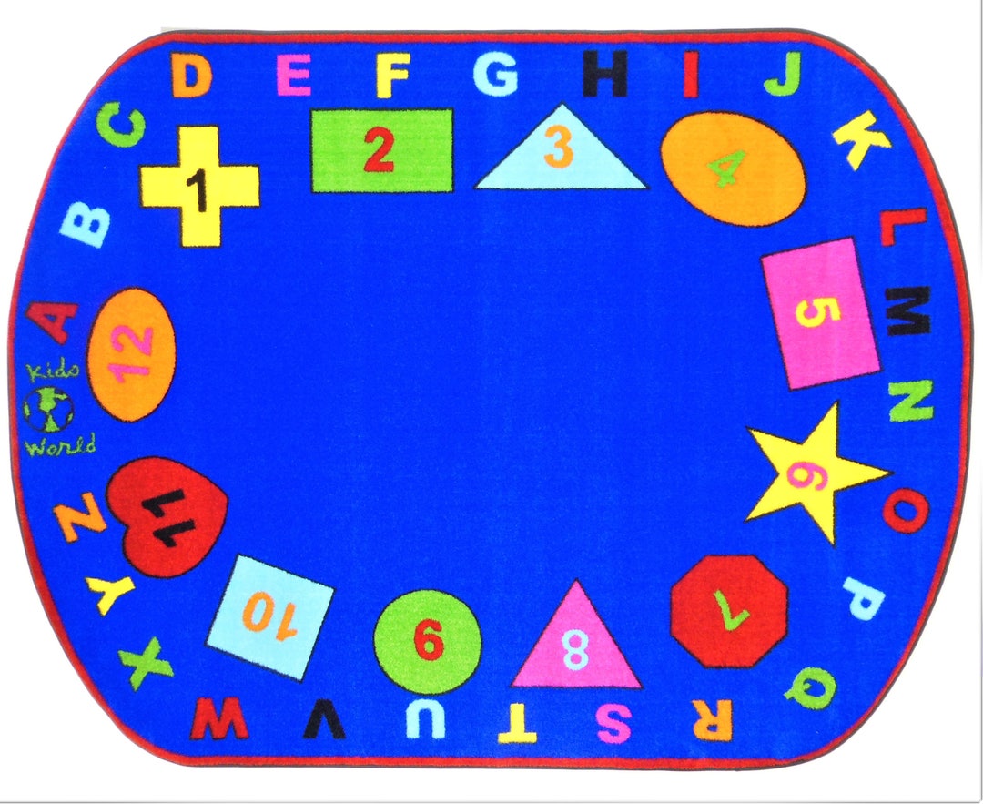 Star of Shapes Children's Educational Rug 6'6 X Etsy