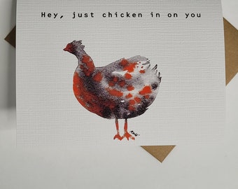 Two Pack Just Chicken In On You Note Card | Chicken In Greeting Card 5.5 x 4.5" Envelope and Sticker Included