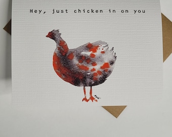 Chicken In On You Card | Funny Thinking of You Greeting