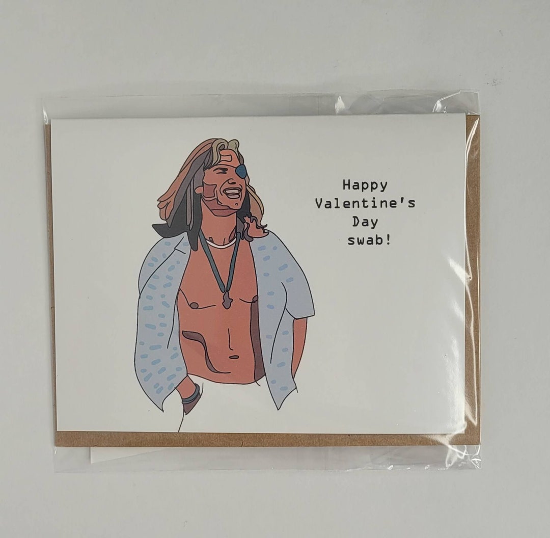 Captain Ron Happy Valentine's Day Swab Greeting Card, Blank Note Card