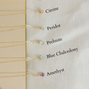 Customizable Pendant Necklace With Different Stones - Rose Quartz, Amethyst, Citrine, Peridot, Prehnite, Hot Pink Chalcedony,Blue Chalcedony