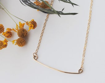 Gold Bar Necklace • 14K Gold Fill • Sterling Silver • Hypoallergenic • Non Tarnish • Waterproof