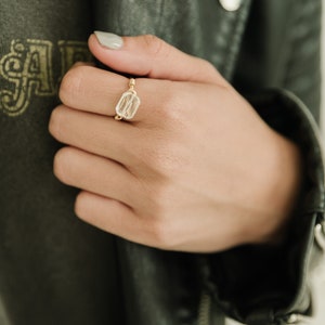 Clear Quartz Ring, Wire Wrapped Ring, Rectangle Ring, Stacking Ring, Gemstone Ring, Sterling Silver, 14K Gold Filled, Custom Sized Ring