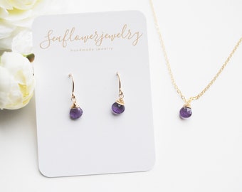 Amethyst Jewelry Set For Women • Amethyst Necklace And Earrings Set • High Quality Jewelry
