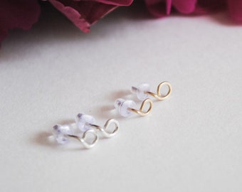 Clous ronds délicats/minuscules boucles d'oreilles minimalistes/Boucles d'oreilles ronds en argent sterling, remplissage d'or 14 carats/boucle d'oreille en cartilage de l'oreille supérieure