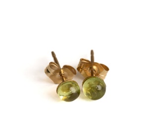 Peridot Stud Earrings 14K gold filled