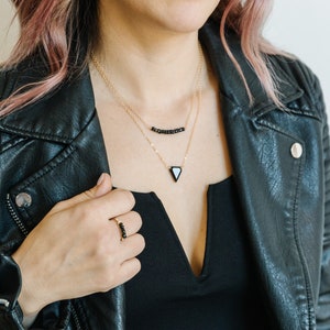 Black Tourmaline Necklace - Protection Necklace - Hamsa Evil Eye Necklace - Black Crystal Necklace - Tourmaline Gold Fill / Silver Necklace