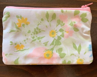 Ready to Ship! Zip Pouch Coin Purse 3.5x5.5 OOAK Handcrafted Lined Upcycled Recycled Materials