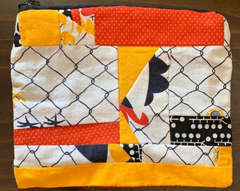 Ready to Ship! Zip Pouch Coin Purse 3.5x5.5 OOAK Handcrafted Lined Upcycled Recycled Materials