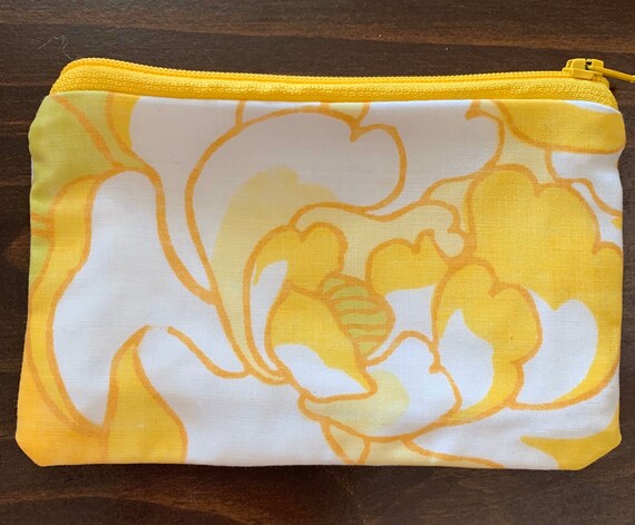 Ready to Ship! Zip Pouch Coin Purse 3.5x5.5 OOAK Handcrafted Lined Upcycled Recycled Materials