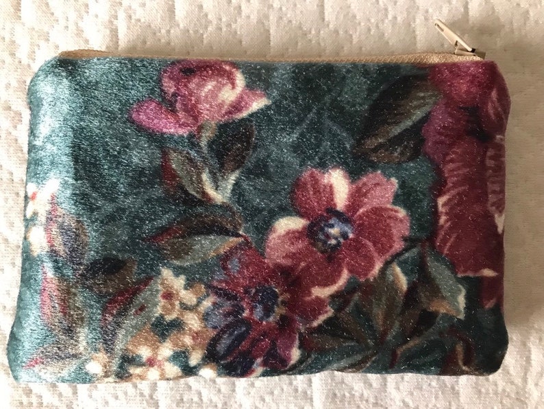 Ready to Ship! Zip Pouch Coin Purse 3.5x5.5 OOAK Handcrafted Lined Upcycled Recycled Materials