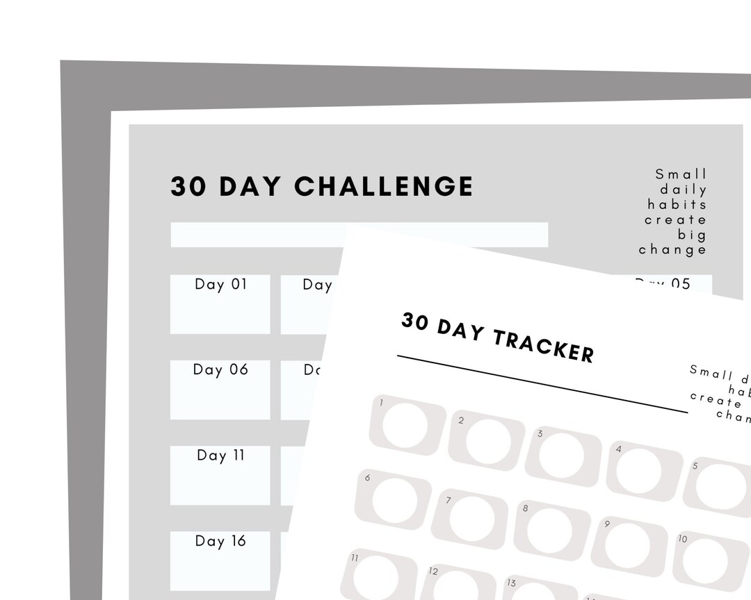 30 Day Habit Tracker Challenge Printable Download | June Bullet 2 ...