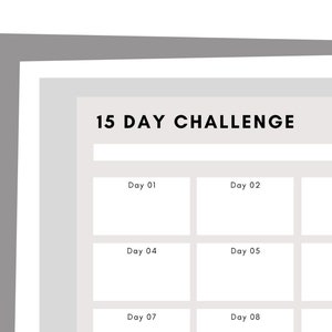 15 Tage Challenge Printable | Ziel-Tracker | Weight Loss Planer | Habit Tracker Fitness Planer