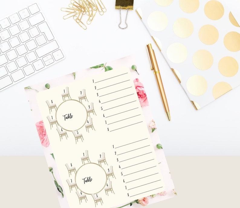 Table Seating Chart | 10 Table Dinner Party Planner | Wedding Seating ...