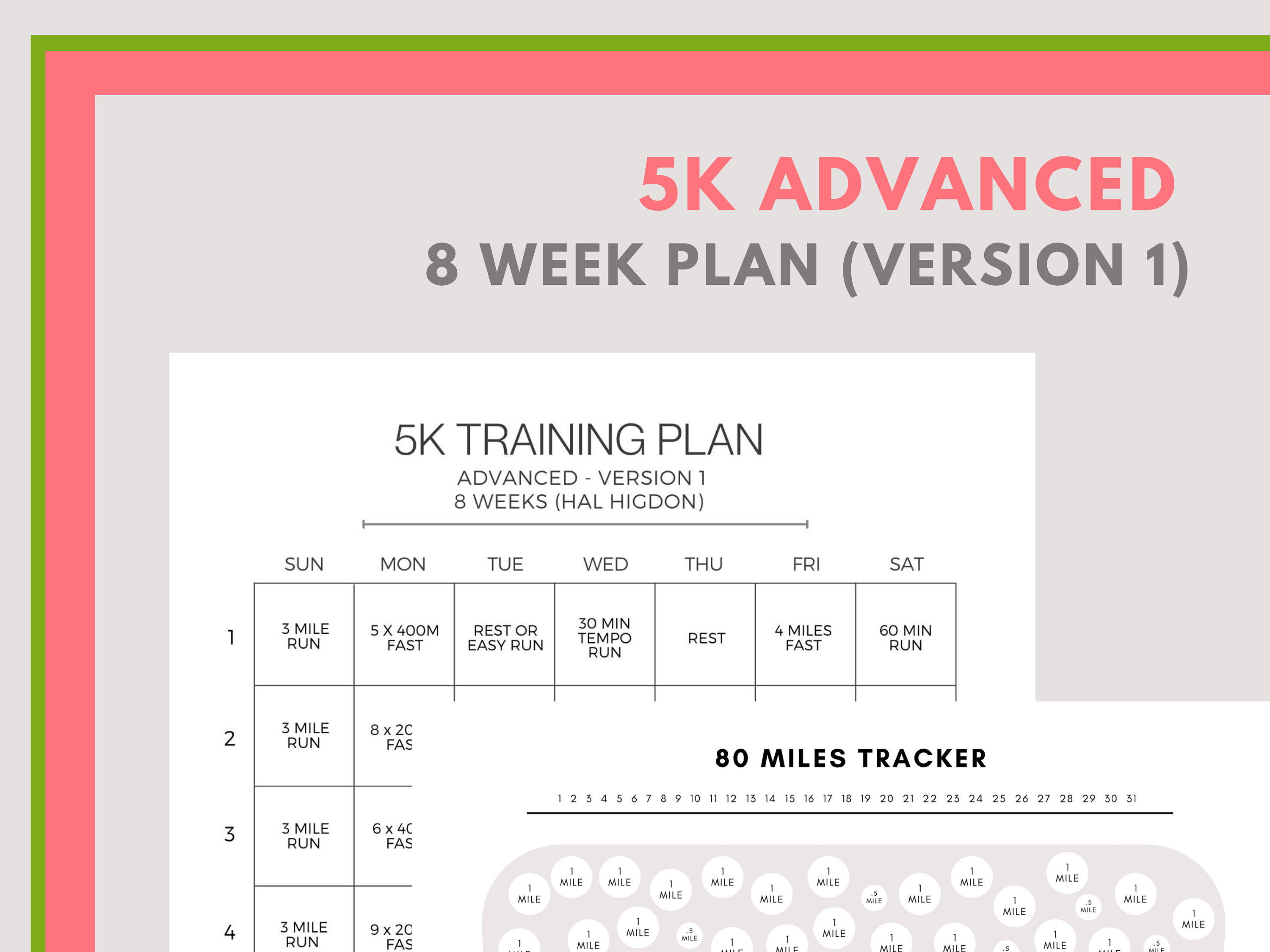 Advanced 5k Training Schedule