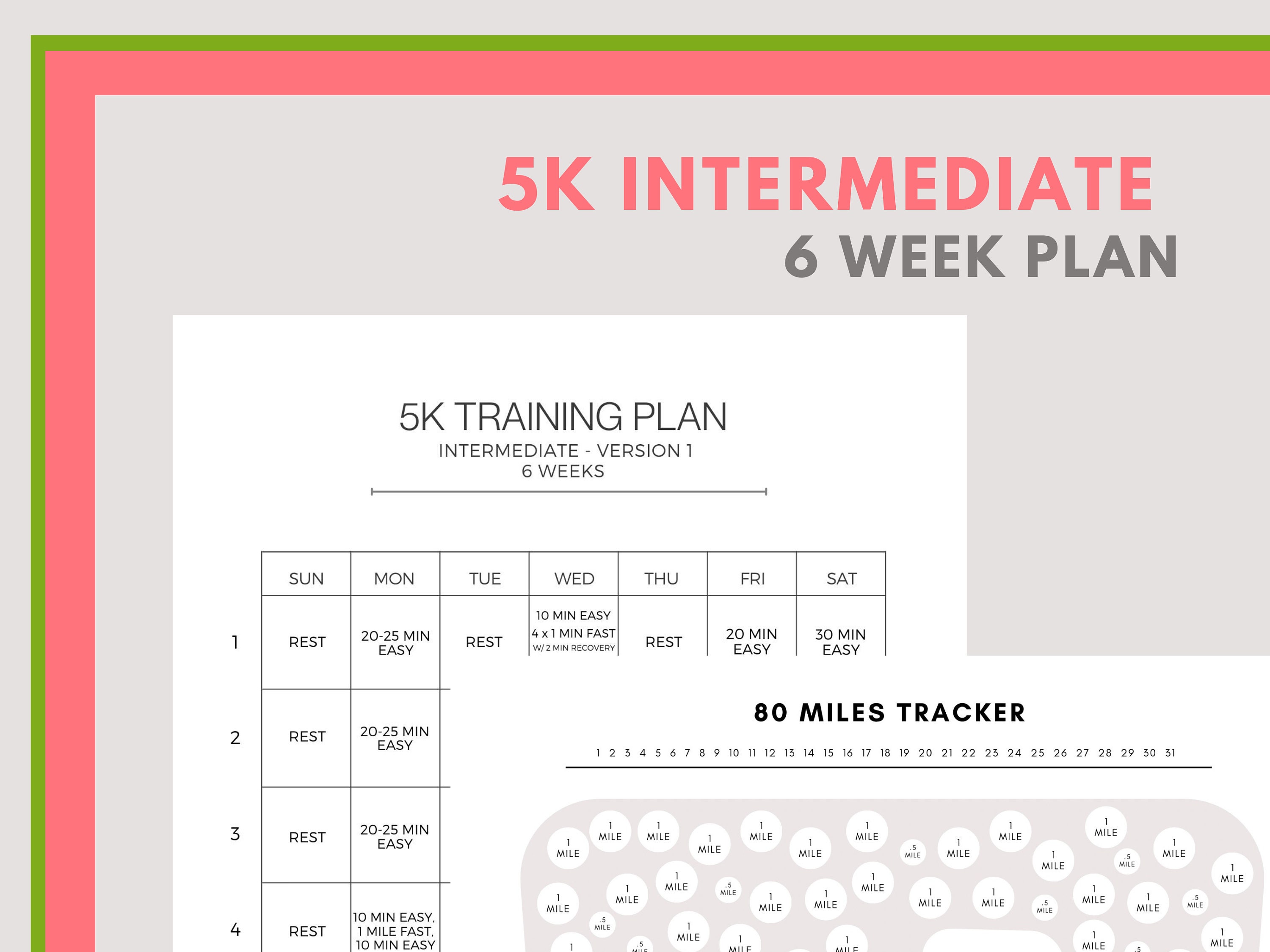 5k Training Plan Download 5k Printable Pdf Intermediate Runner 6