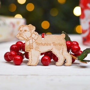 Personalised Yorkshire Terrier Short Tail Dog Decoration - Detailed