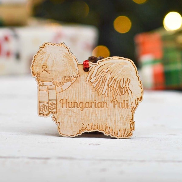 Personalised Hungarian Puli Dog Decoration - Detailed