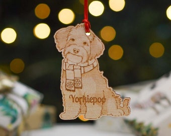 Personalised Yorkiepoo Dog Decoration - Detailed