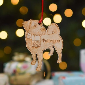 Personalised Patterpoo Dog Decoration - Detailed