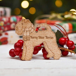 Personalised Kerry Blue Terrier Dog Decoration - Detailed