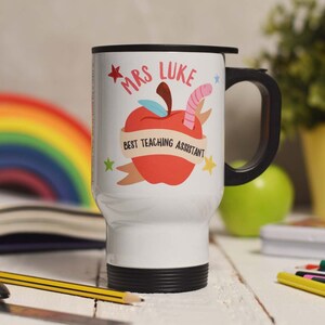 Taza de viaje personalizada Mejor asistente de enseñanza
