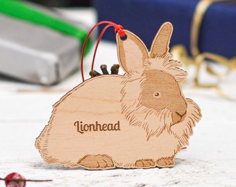 Personalised Lionhead Rabbit Decoration