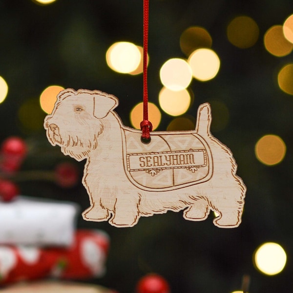 Personalised Sealyham Terrier Dog Decoration - Detailed