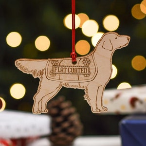 Personalised Flat Coated Retriever Dog Decoration - Detailed