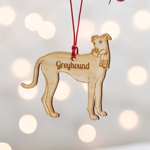 Personalised Greyhound Dog Decoration - Detailed