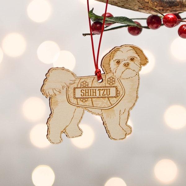 Personalised Shih Tzu Dog Decoration - Detailed