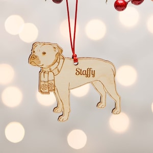 Personalised Staffordshire Bull Terrier Dog Decoration - Detailed