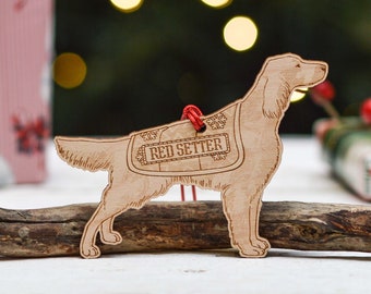 Personalised Red Setter Dog Decoration - Detailed