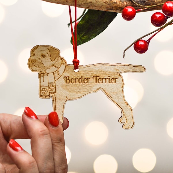 Personalised Border Terrier Dog Decoration - Detailed