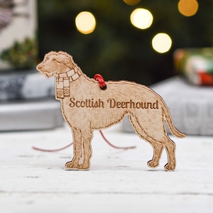 Personalisierte schottische Deerhound-Hundedekoration – detailliert