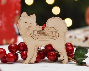 Personalised Samoyed Dog Decoration - Detailed